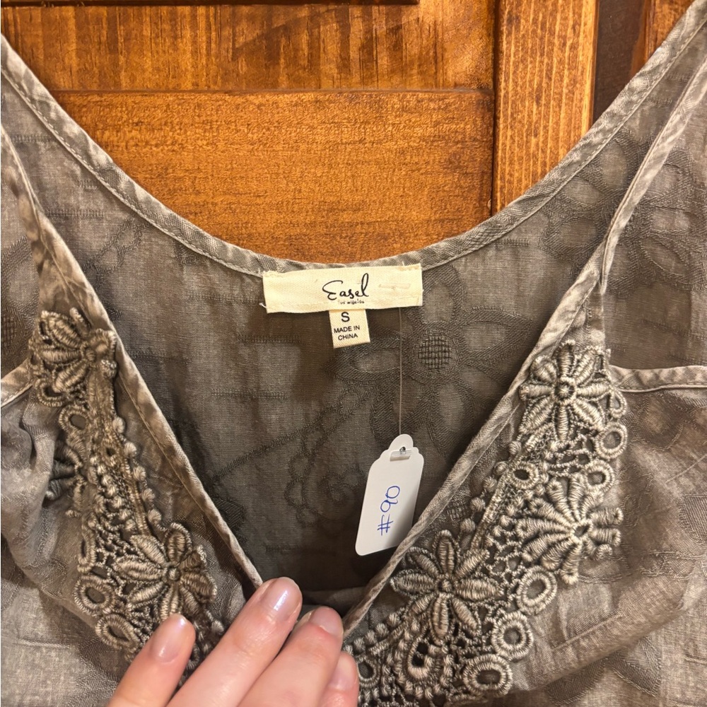 Easel Charcoal Embroidered  Top maxi dress - Picture 2 of 9